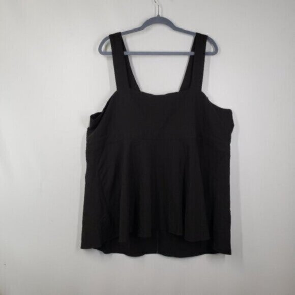 NEW Torrid Peplum Crepe Zip-Front Top Black Tank Top  Size 4X - Picture 6 of 13